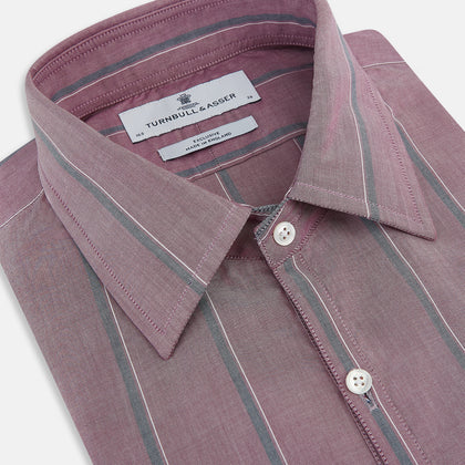 Cerise Red Track Stripe Westminster Shirt Image 1