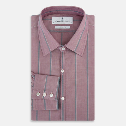 Cerise Red Track Stripe Westminster Shirt Image 4