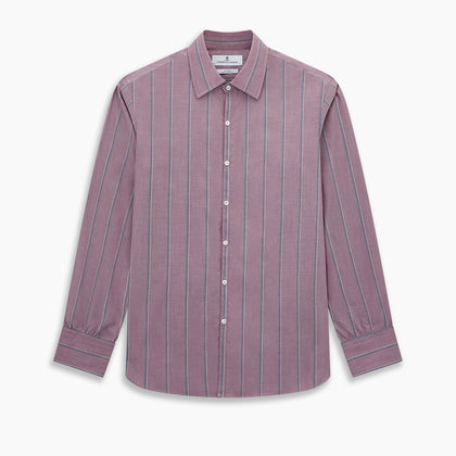 Cerise Red Track Stripe Westminster Shirt Image 8