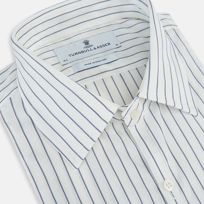 Navy Double Pencil Stripe Westminster Shirt Image 1