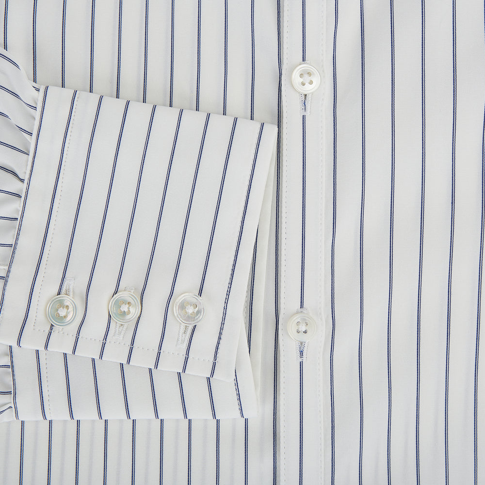Navy Double Pencil Stripe Westminster Shirt 18.5