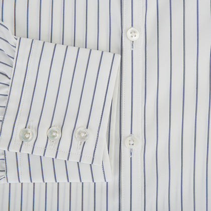 Navy Double Pencil Stripe Westminster Shirt Image 3