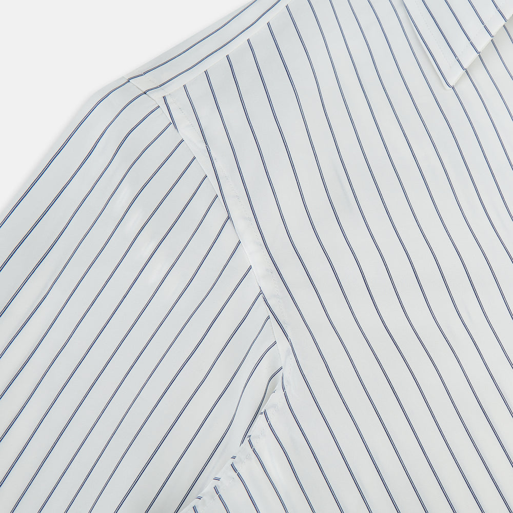 Navy Double Pencil Stripe Westminster Shirt 18.5