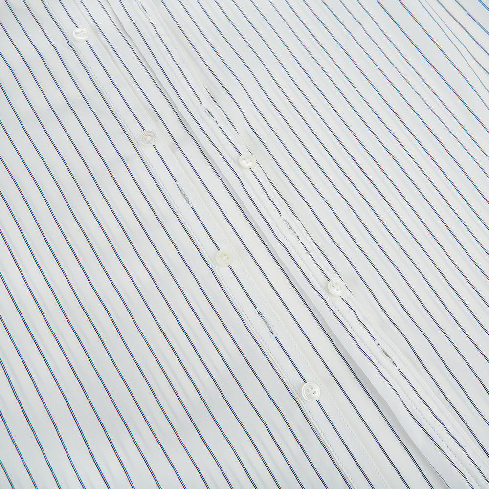 Navy Double Pencil Stripe Westminster Shirt 18.5