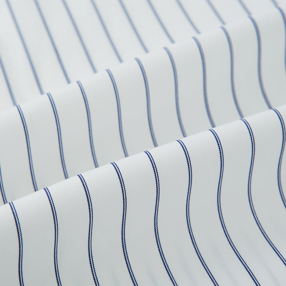 Navy Double Pencil Stripe Westminster Shirt 18.5