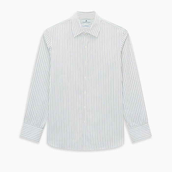 Navy Double Pencil Stripe Westminster Shirt Image 8