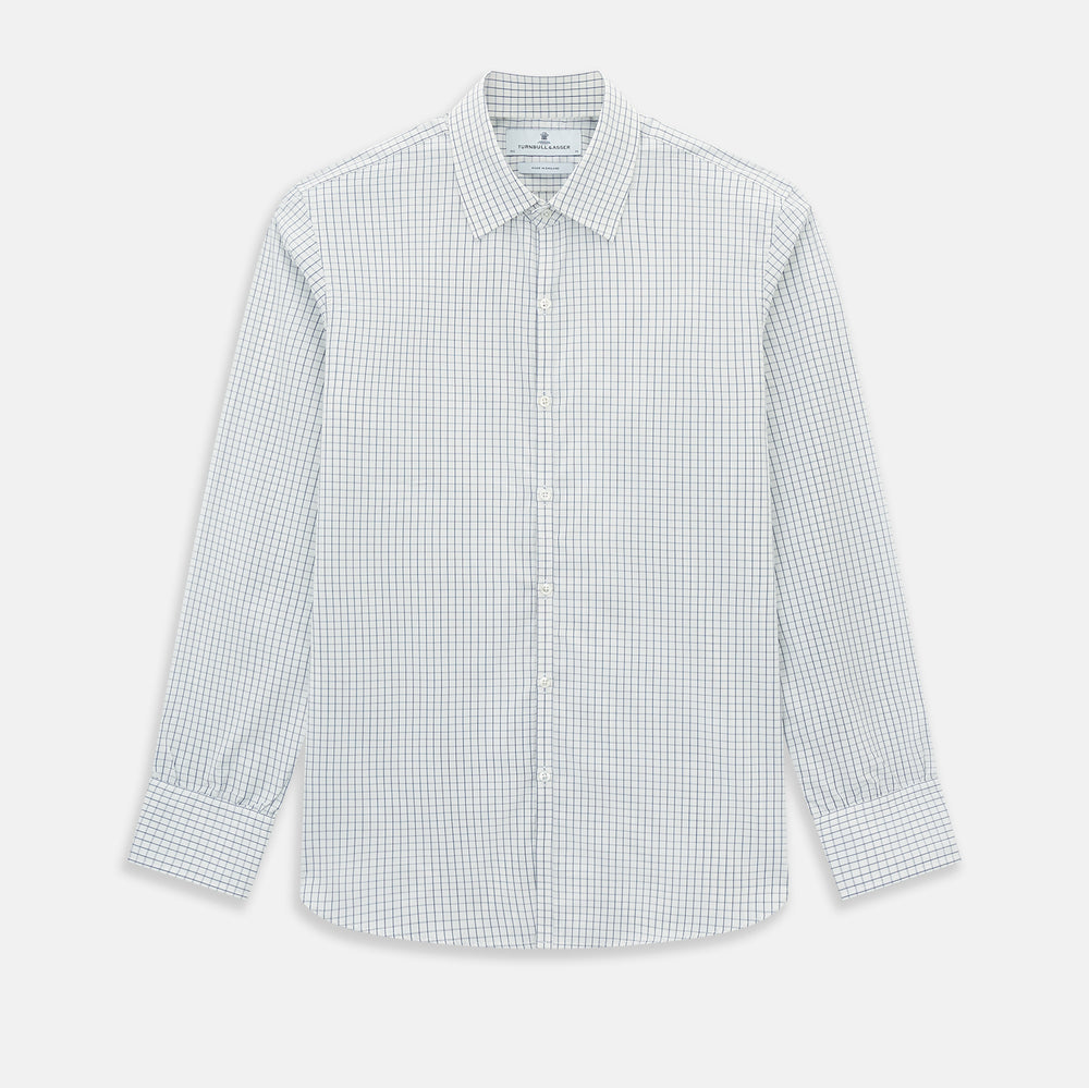 Navy Double Bar Graph Check Westminster Shirt 14.5