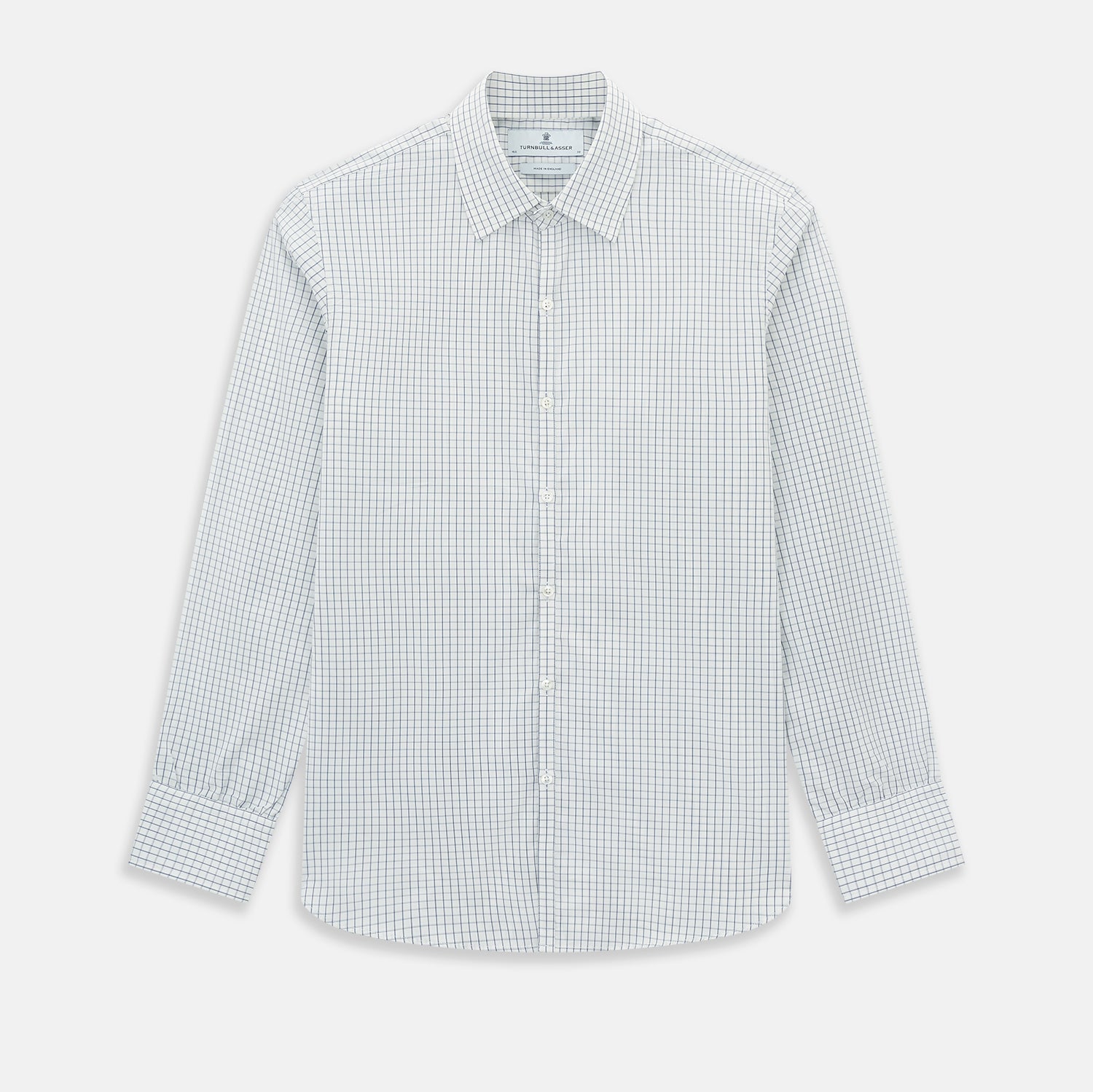 View 1 of product Navy Double Bar Graph Check Westminster Shirt 14.5