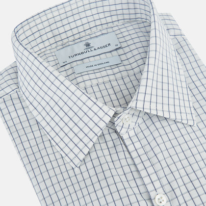 Navy Double Bar Graph Check Westminster Shirt Image 1