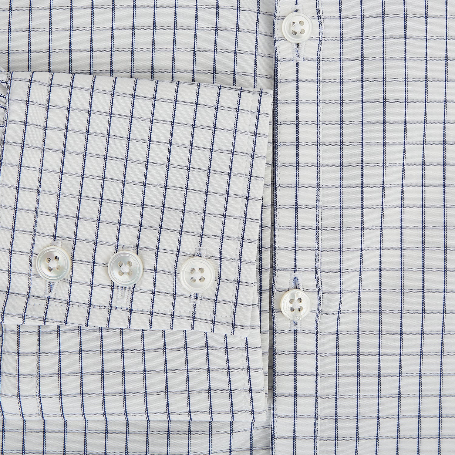 View 4 of product Navy Double Bar Graph Check Westminster Shirt 14.5