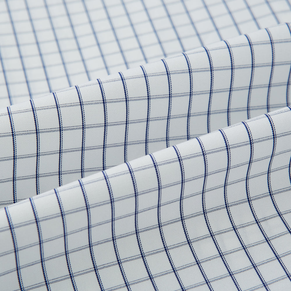 Navy Double Bar Graph Check Westminster Shirt 14.5