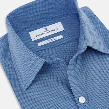 Colony Blue Pin Check Windsor Shirt Image 1