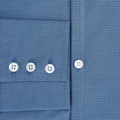 Colony Blue Pin Check Windsor Shirt Image 3