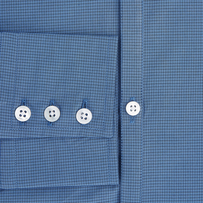 Colony Blue Pin Check Windsor Shirt Image 3