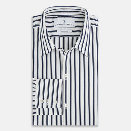 SHIRTS RF WINDSOR OPEN CLR BC NAVY STRIPE ON WHTE Image 4