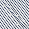 View 7 of product A long-sleeve men’s dress shirt by Turnbull & Asser UK—named SHIRTS RF WINDSOR OPEN CLR BC NAVY STRIPE ON WHTE—featuring classic Windsor open collar styling and navy vertical stripes on a white background, shown on a plain white surface.