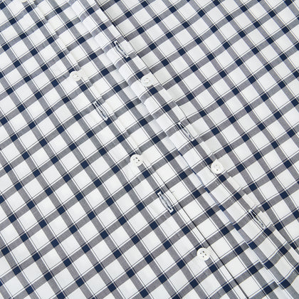 Chequered Navy on White Windsor Regular Fit Shirt in Cotton Image 5