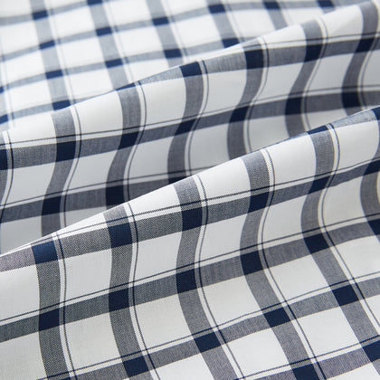 Chequered Navy on White Windsor Regular Fit Shirt in Cotton Image 6
