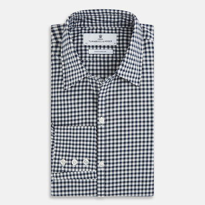 Windsor Chequered Navy on White Regular Fit Shirt Image 3