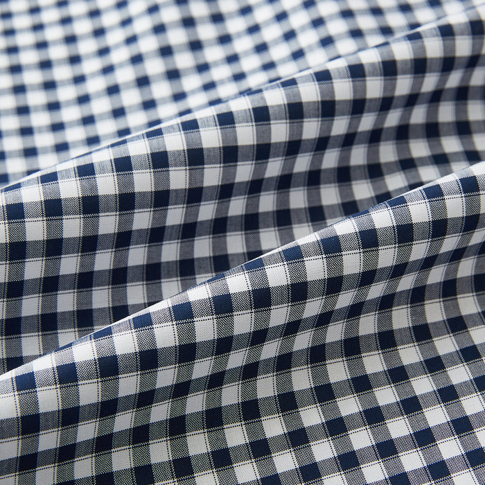 Windsor Fine Double Checked Navy on White Regular Fit Shirt Image 6
