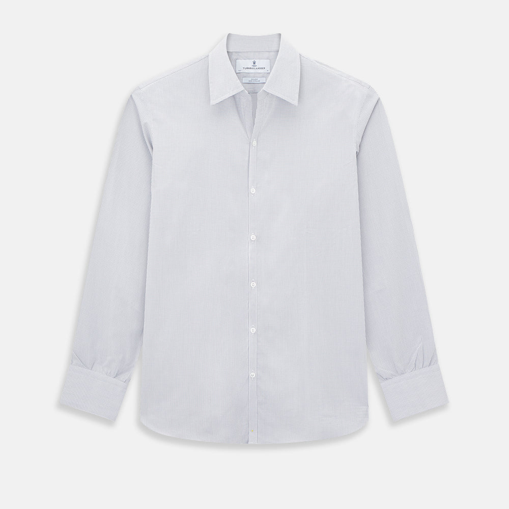Grey Micro-Tattersall Check Windsor Shirt 16