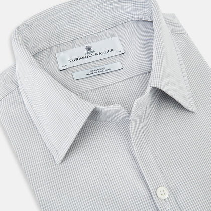 Grey Micro-Tattersall Check Windsor Shirt Image 1