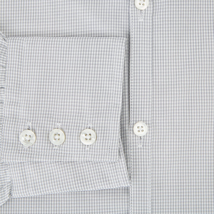 Grey Micro-Tattersall Check Windsor Shirt Image 3