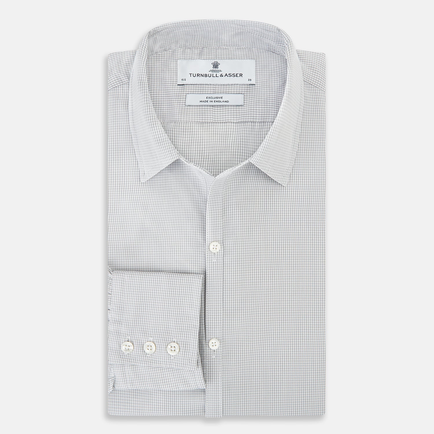 View 5 of product Grey Micro-Tattersall Check Windsor Shirt 16