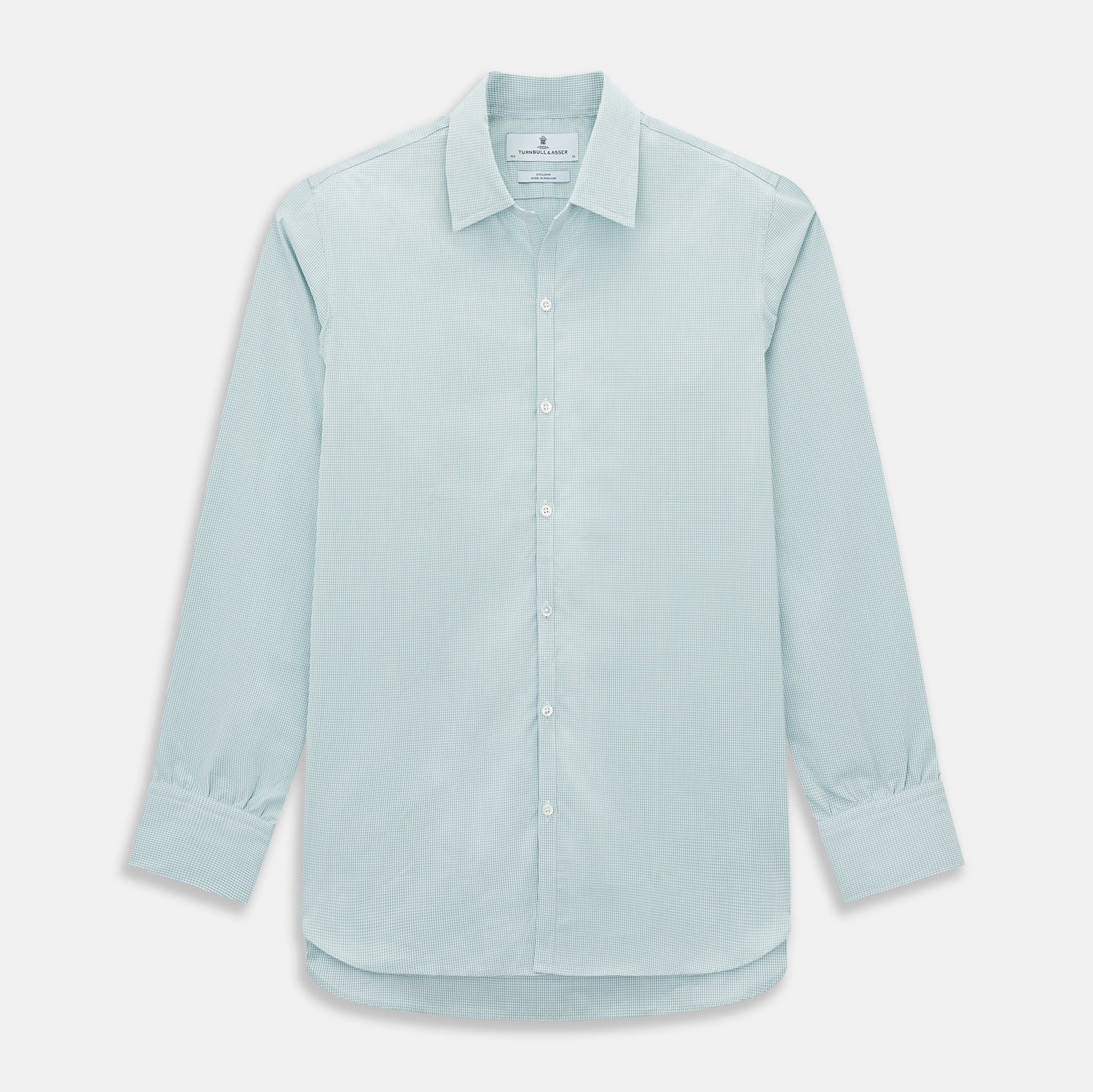 View 1 of product Sage Micro-Tattersall Check Windsor Shirt 18.5