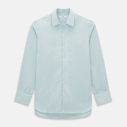 Sage Micro-Tattersall Check Windsor Shirt
