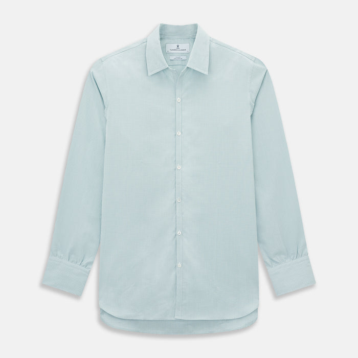 Sage Micro-Tattersall Check Windsor Shirt