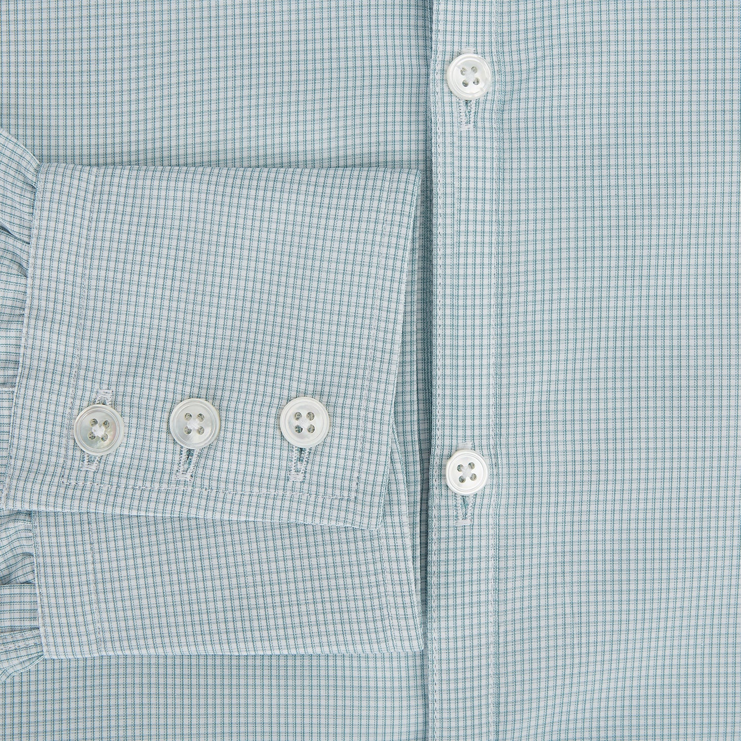 View 4 of product Sage Micro-Tattersall Check Windsor Shirt 18.5