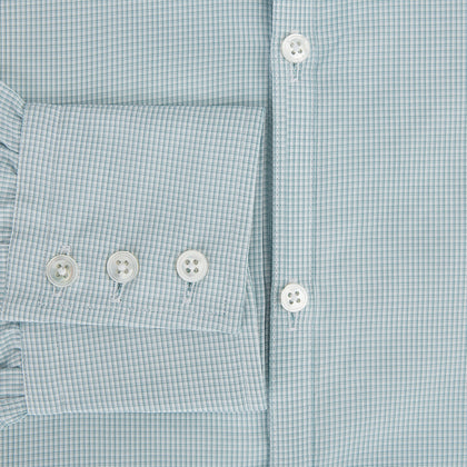 Sage Micro-Tattersall Check Windsor Shirt Image 3