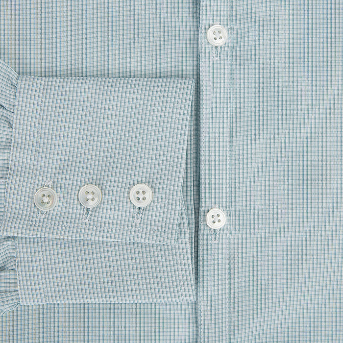 Sage Micro-Tattersall Check Windsor Shirt Image 3