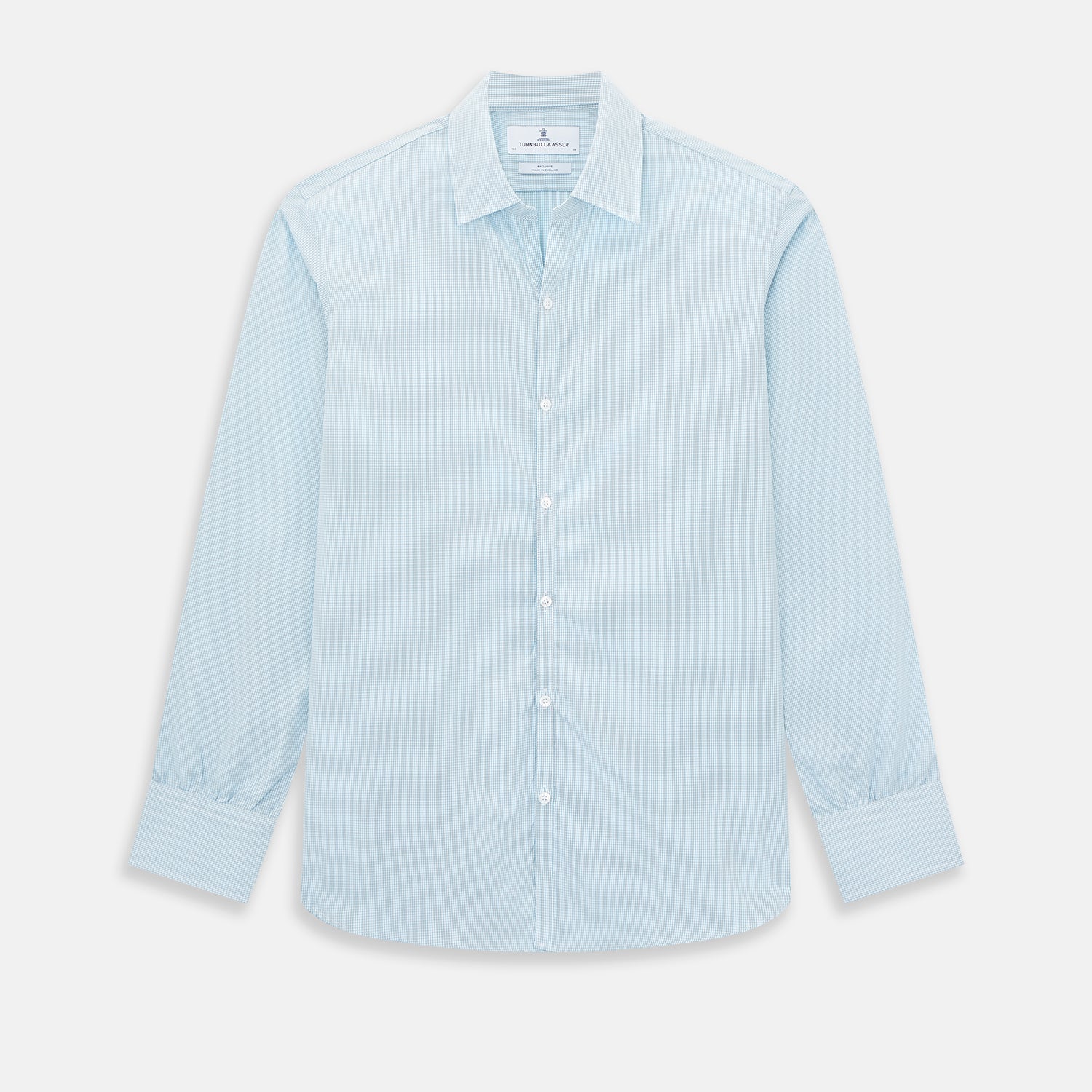 View 1 of product Turquoise Micro-Tattersall Check Windsor Shirt 16.5