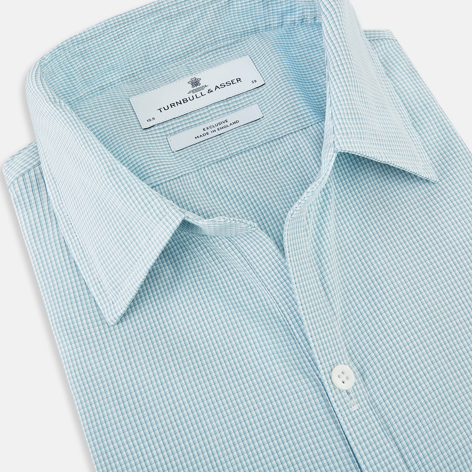 View 2 of product Turquoise Micro-Tattersall Check Windsor Shirt 16.5