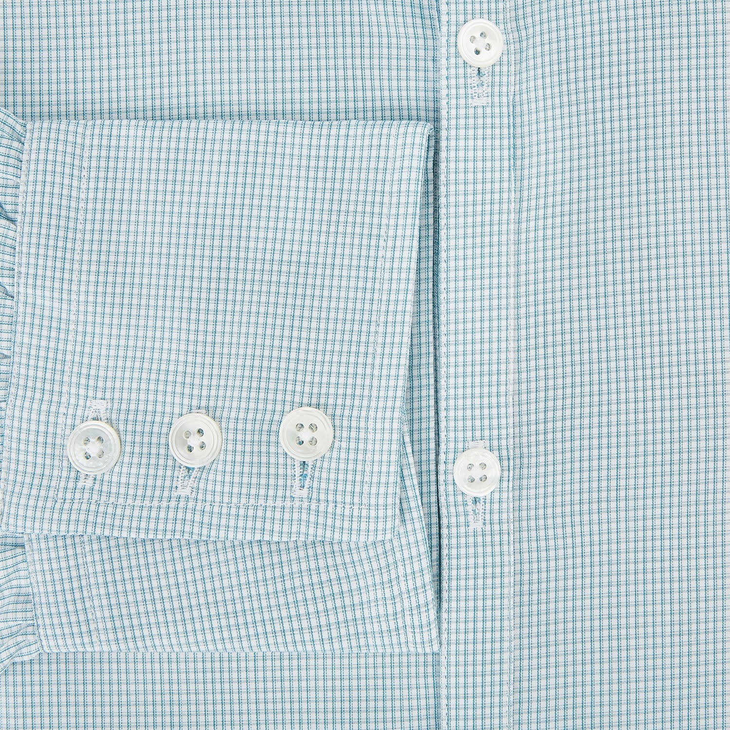 View 4 of product Turquoise Micro-Tattersall Check Windsor Shirt 16.5