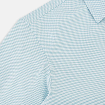 Turquoise Micro-Tattersall Check Windsor Shirt Image 5