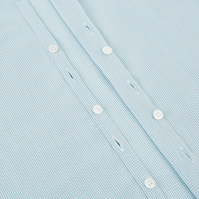Turquoise Micro-Tattersall Check Windsor Shirt Image 6