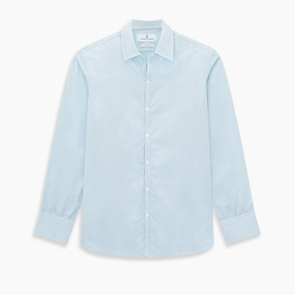 Turquoise Micro-Tattersall Check Windsor Shirt Image 8