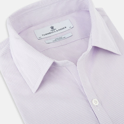 Pale Pink Micro-Tattersall Check Windsor Shirt Image 1