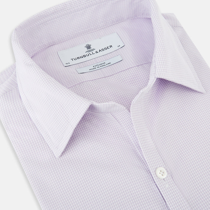 Pale Pink Micro-Tattersall Check Windsor Shirt Image 1