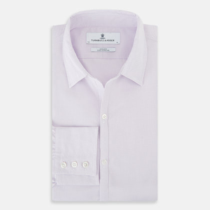 Pale Pink Micro-Tattersall Check Windsor Shirt Image 4