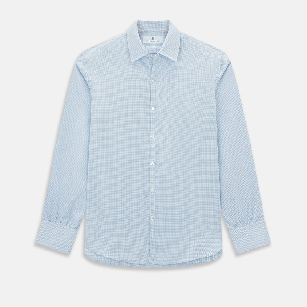 Colony Blue Micro-Tattersall Check Windsor Shirt 19