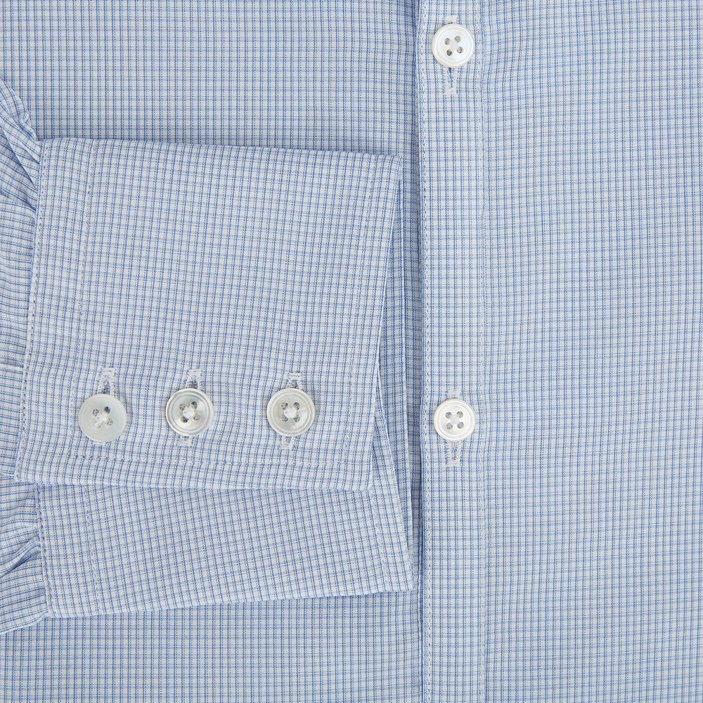 Colony Blue Micro-Tattersall Check Windsor Shirt 19