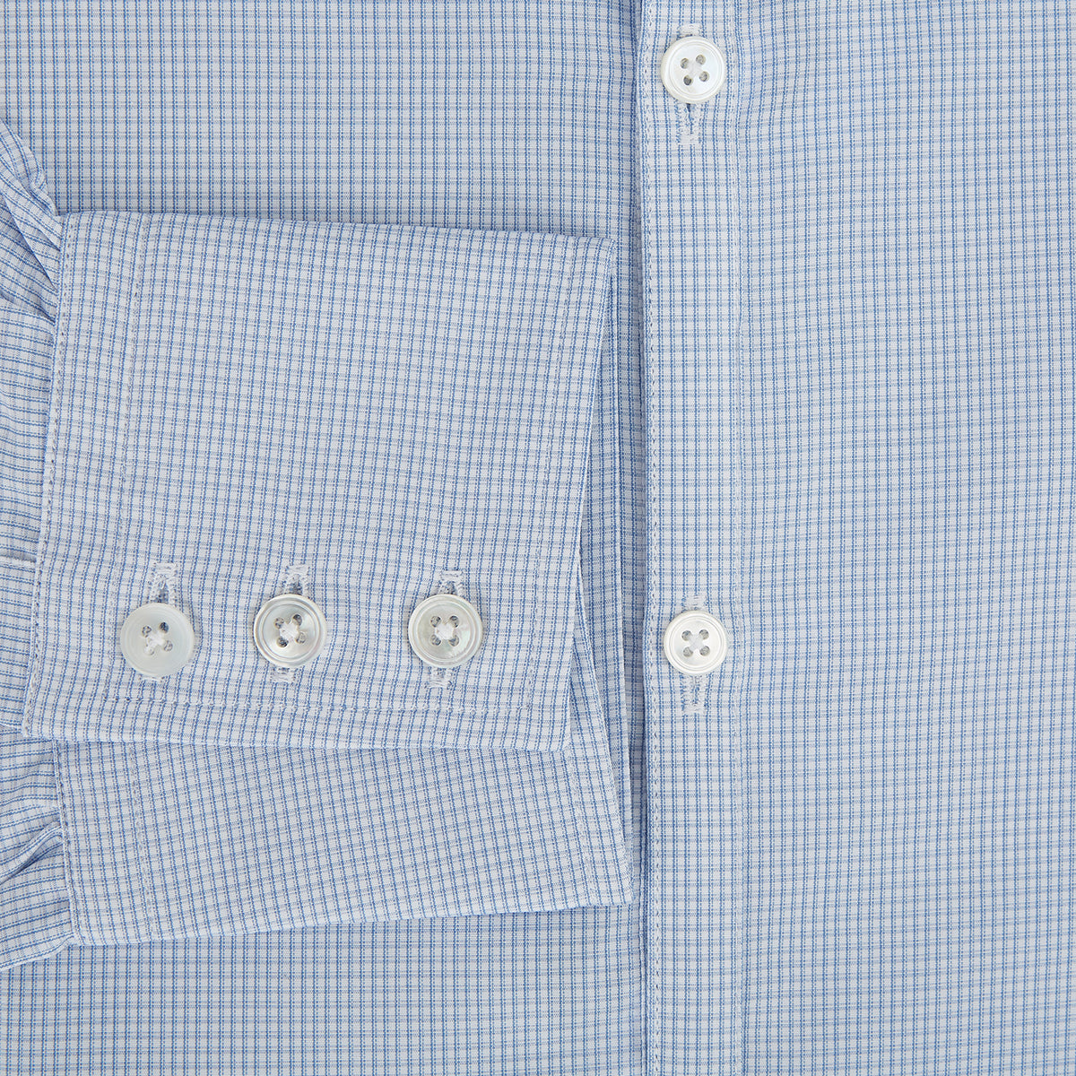View 4 of product Colony Blue Micro-Tattersall Check Windsor Shirt 19