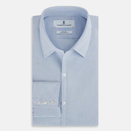 Colony Blue Micro-Tattersall Check Windsor Shirt Image 4