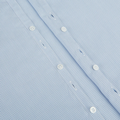 Colony Blue Micro-Tattersall Check Windsor Shirt Image 6