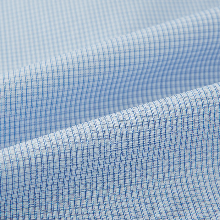 Colony Blue Micro-Tattersall Check Windsor Shirt Image 7