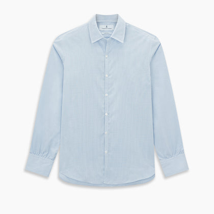 Colony Blue Micro-Tattersall Check Windsor Shirt Image 8